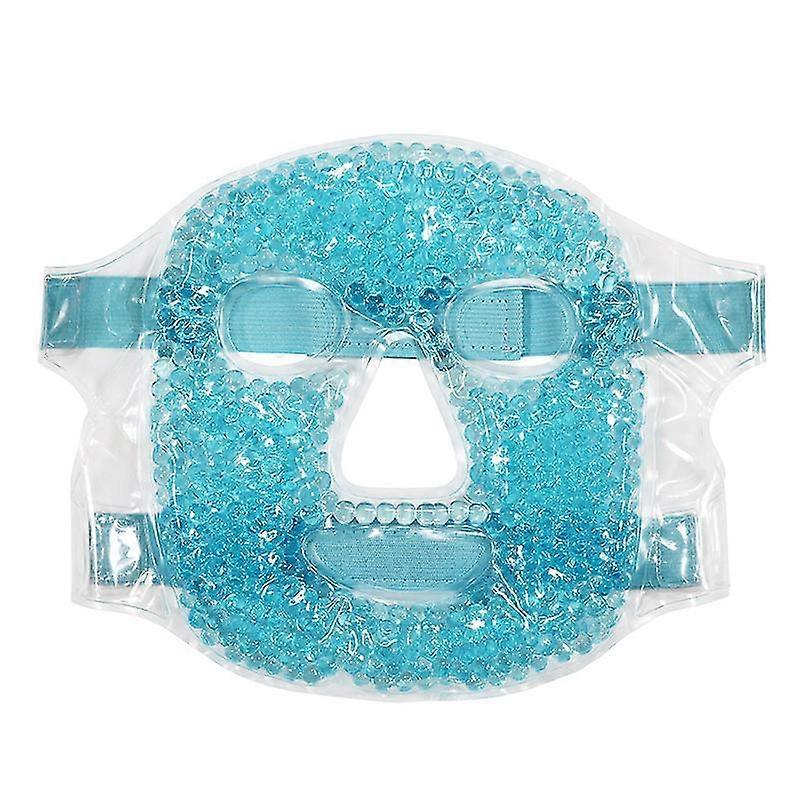 Cooling Ice Gel Face Mask Reusable Face Masks, Sleeping Mask With Plush Backing For Headache, Puffiness, Migraine, Stress Relief (blue)