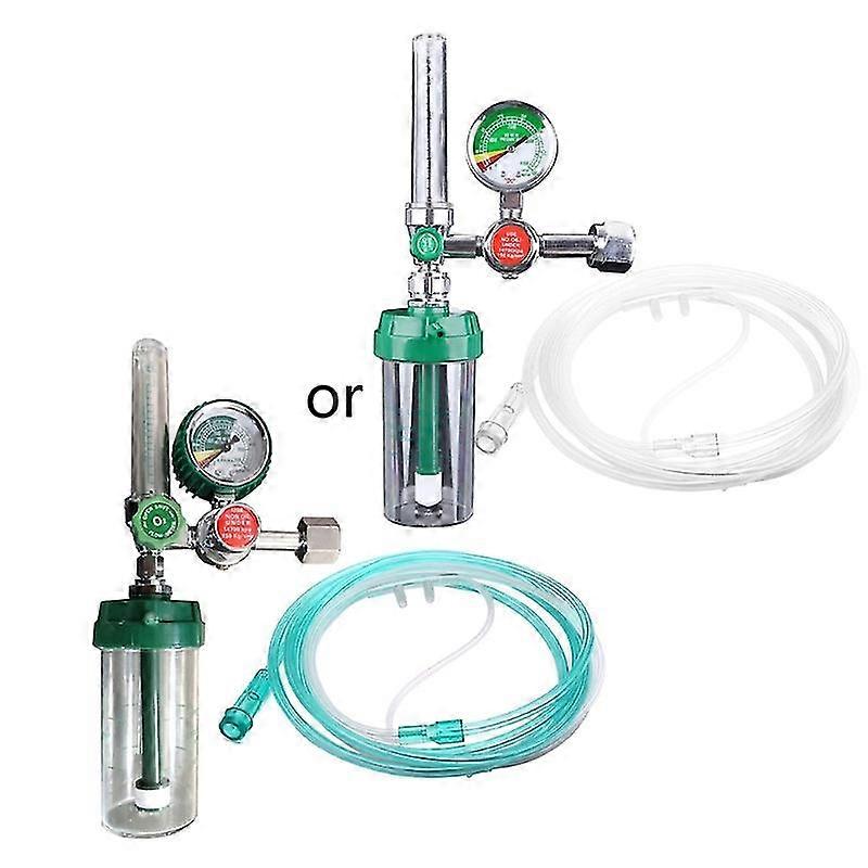 Oxygen Pressure Gas Regulator Inhaler O2 Pressure Reducer Oxygen Gauge Flow Meter Buoy Type Female Thread And Tube