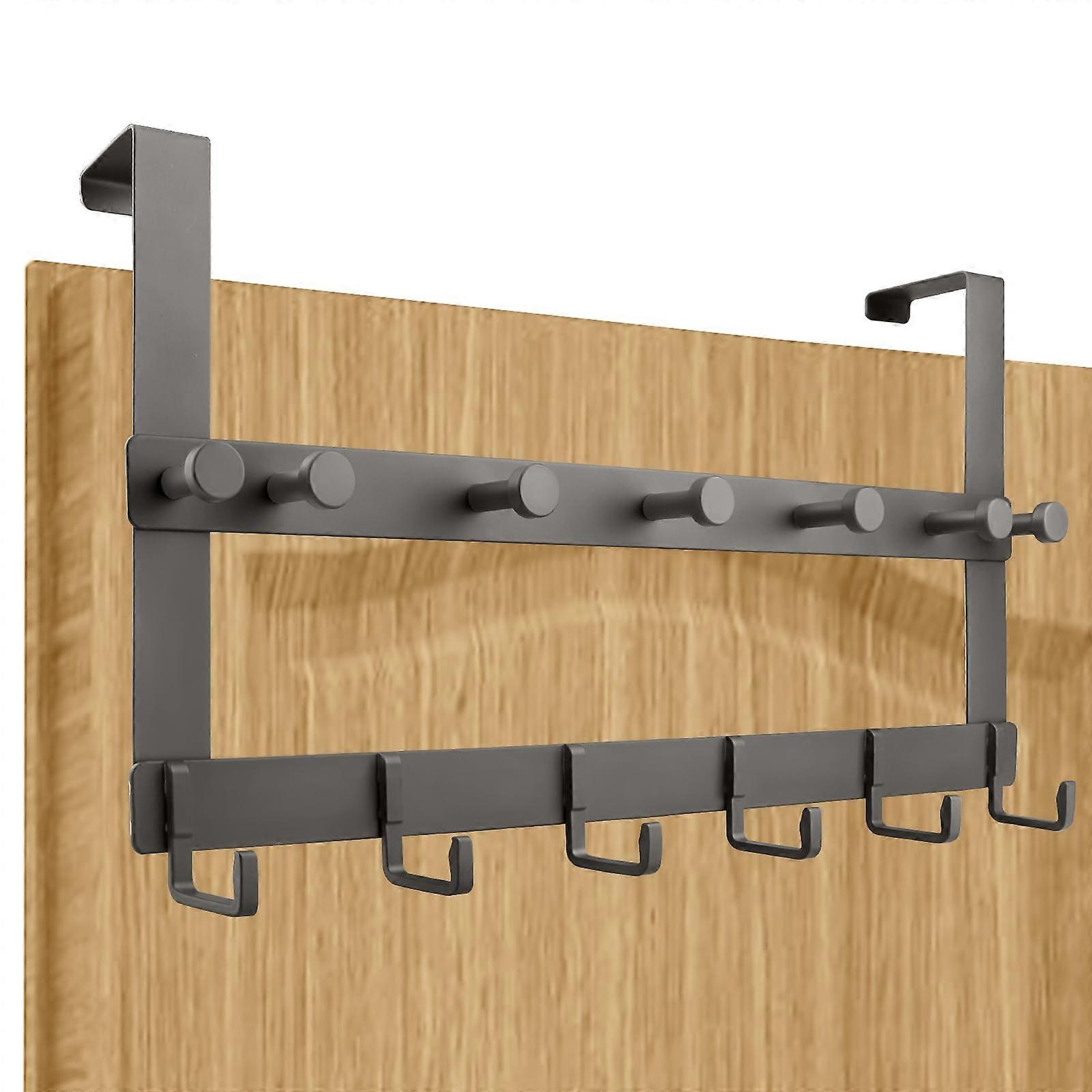 Over Door Hanger with 13 Hooks, Heavy Duty Door Hooks for Hanging, Assembly-Free Door Coat Hanger for Clothes, Rust Resistant Coat Rack