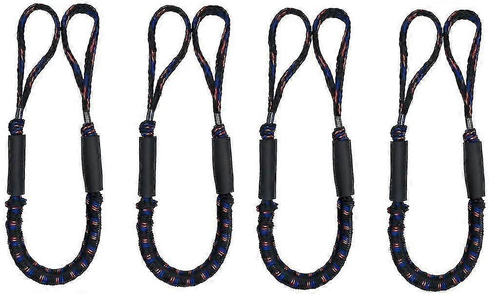 4pcs Bungee Dock Lines 4-5.5ft Mooring Ropes Boating Gifts For Men Boat Accessories Pontoon Accessories Perfect For Boat Jet Ski Kayak Canoe Pow
