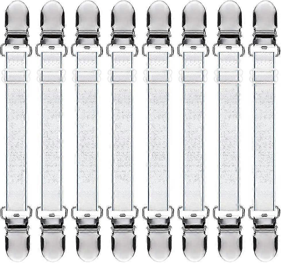 Pack Of 8 Elastic Bed Sheet Clamps, Elastic Bed Sheet Clamps, Adjustable Ironing Gift
