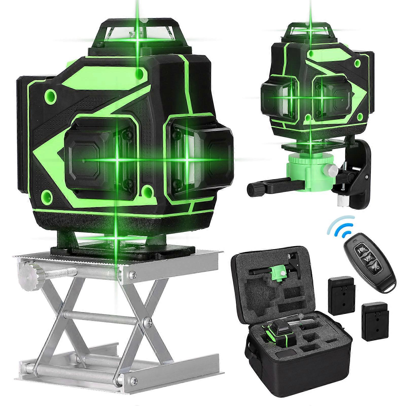 16 Lines Laser Level Vertical Horizontal Lines 3 Self-leveling Function with 1.5M 3 Heights Adjustable Bar Tripod Stand