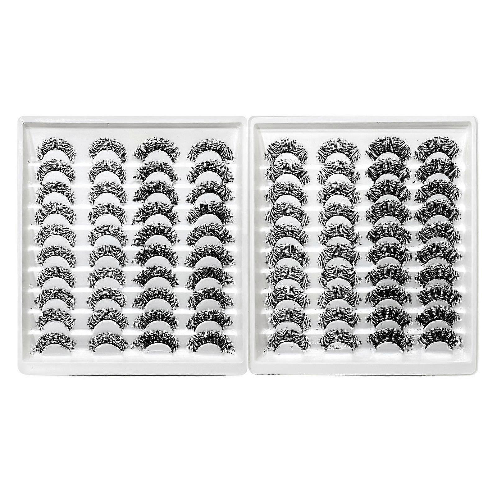 40 Pair 3d False Eye Lashes Wispy  Cross Extension Eyelashes Set False Eyelashes Thick Eyelashes