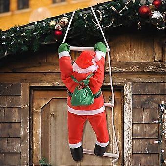 Heyone 34 Zoll Kletternder hängender Weihnachtsmann auf Strickleiter Weihnachtsbaum Indoor / Outdoor hängende Ornamentdekoration für Weihnachten (Weihnachtsmanngröße ist 20 Zoll