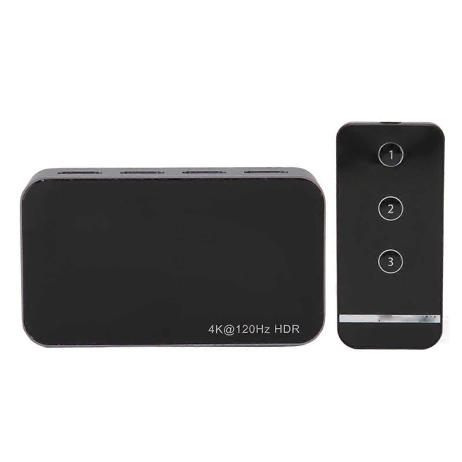 3 to 1 HD Multimedia Interface Switcher 3 in 1 Out 8K At 60Hz 4k At 144hz HDR Video Switcher with IR Remote Control