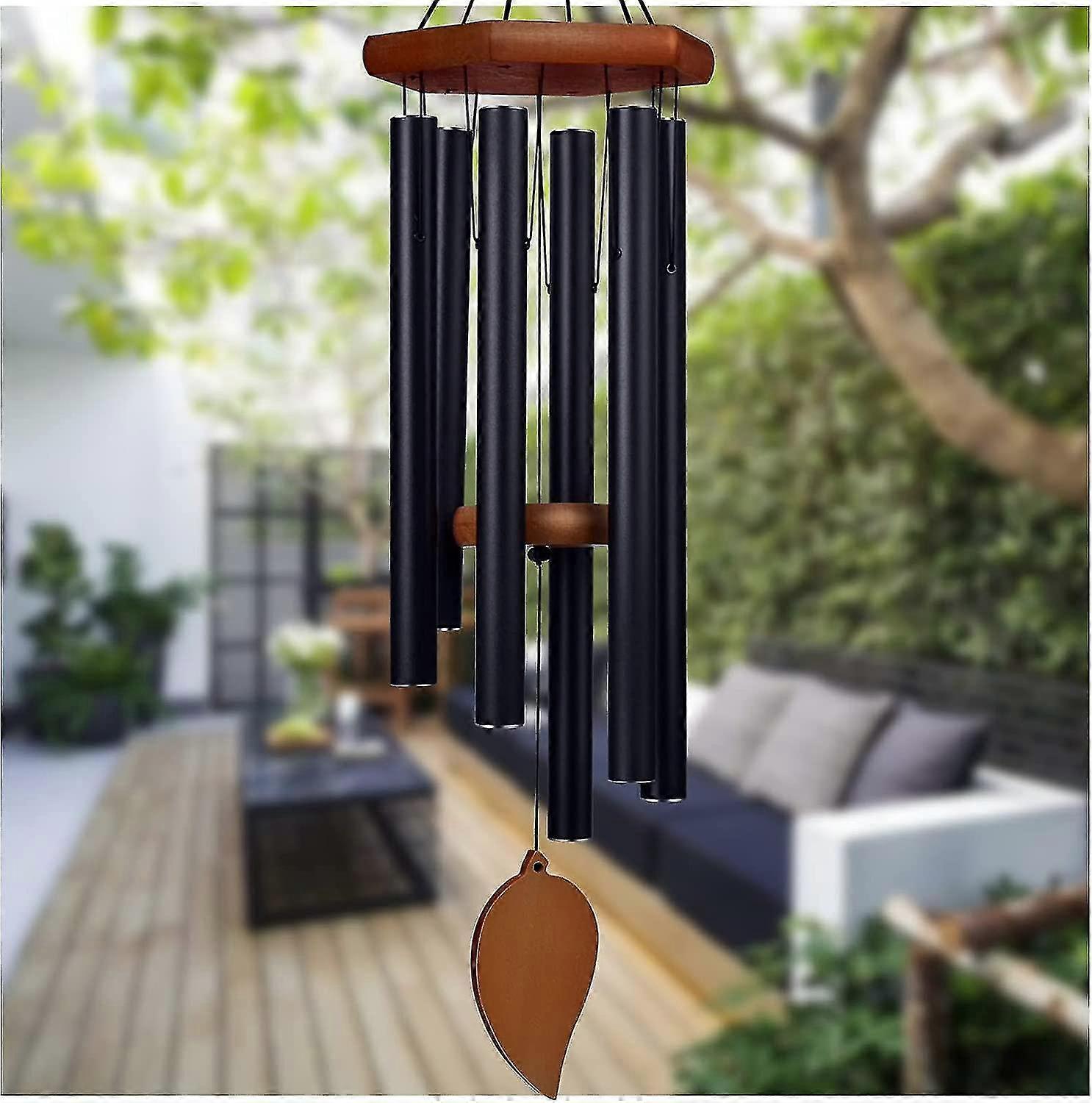 Sympathy Wind Chimes For Outside Deep Tone, Memorial Wind Chimes For Loss Of A Loved, Large Wind Chimes With 6 Thicken Tubes & Hook, Outdoor Wind Chim
