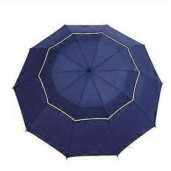 Ekstra stor dobbeltlags paraply dobbeltlags forretningsparaply golf sammenleggbar paraply regn eller solskinn paraply