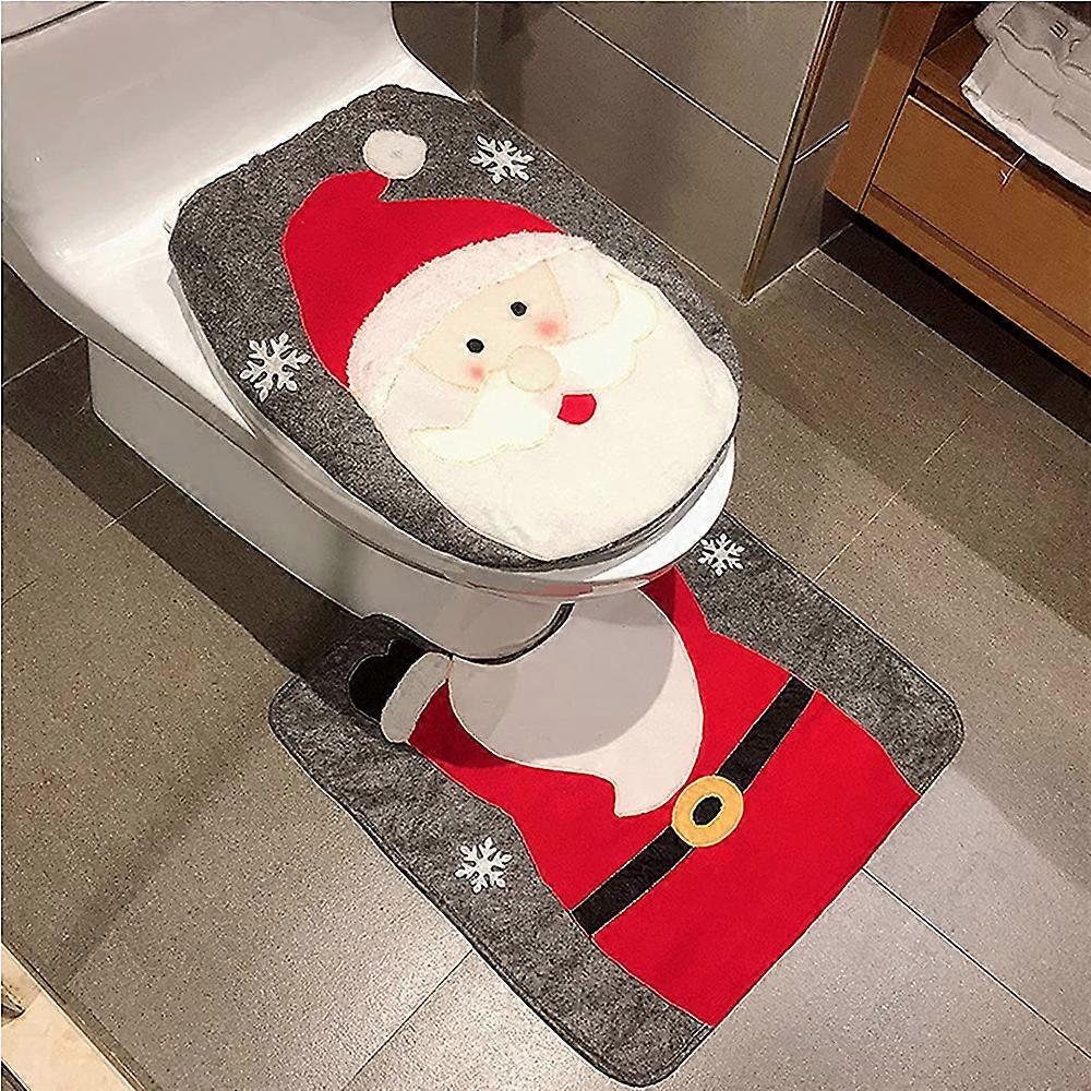 2-osainen Santa Claus WC-istuimen päällinen ja mattosetti