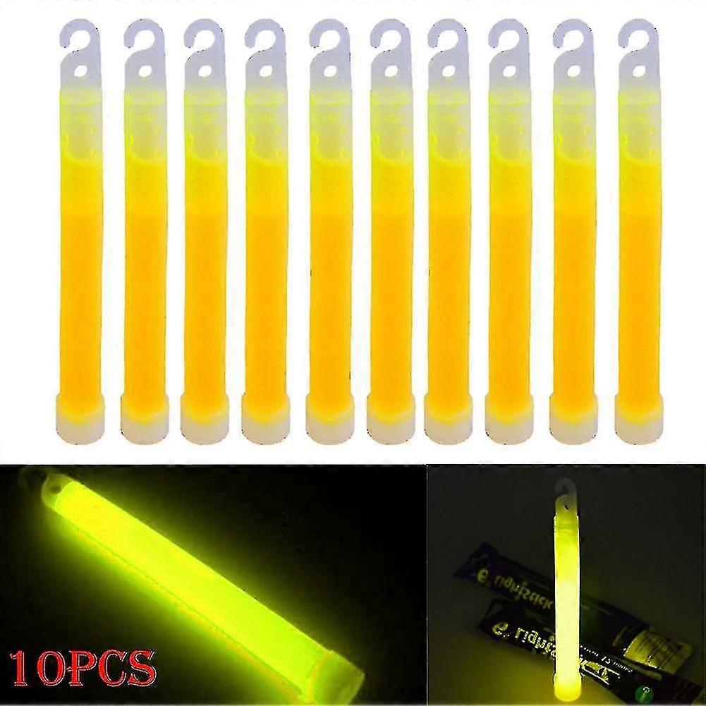 10db 6inch ipari minőségű Glow Light Stick Party Kemping Vészhelyzeti lámpák Izzónyálca