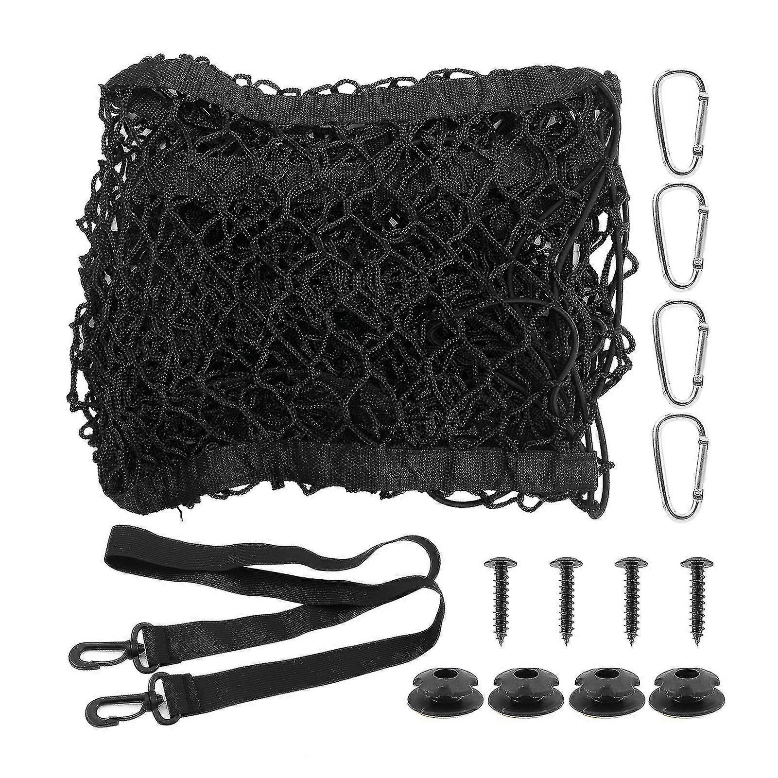 Filet de chargement en maille polyester pour lit de camion - Filet à bagages robuste avec 4 poches