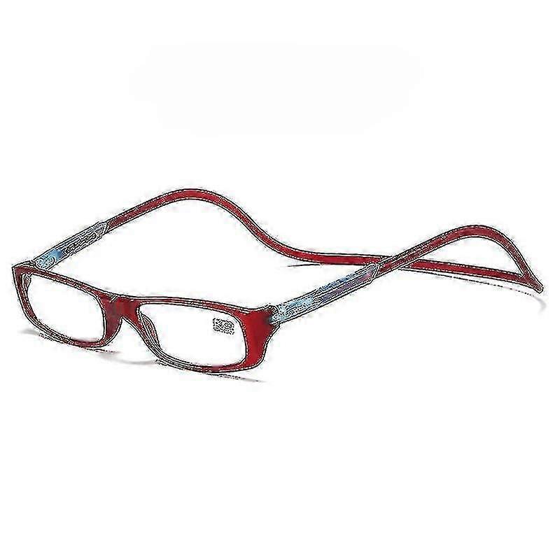 Folding Magnetic Reading Glasses Snap Click Front Neck Hanging Spectacles