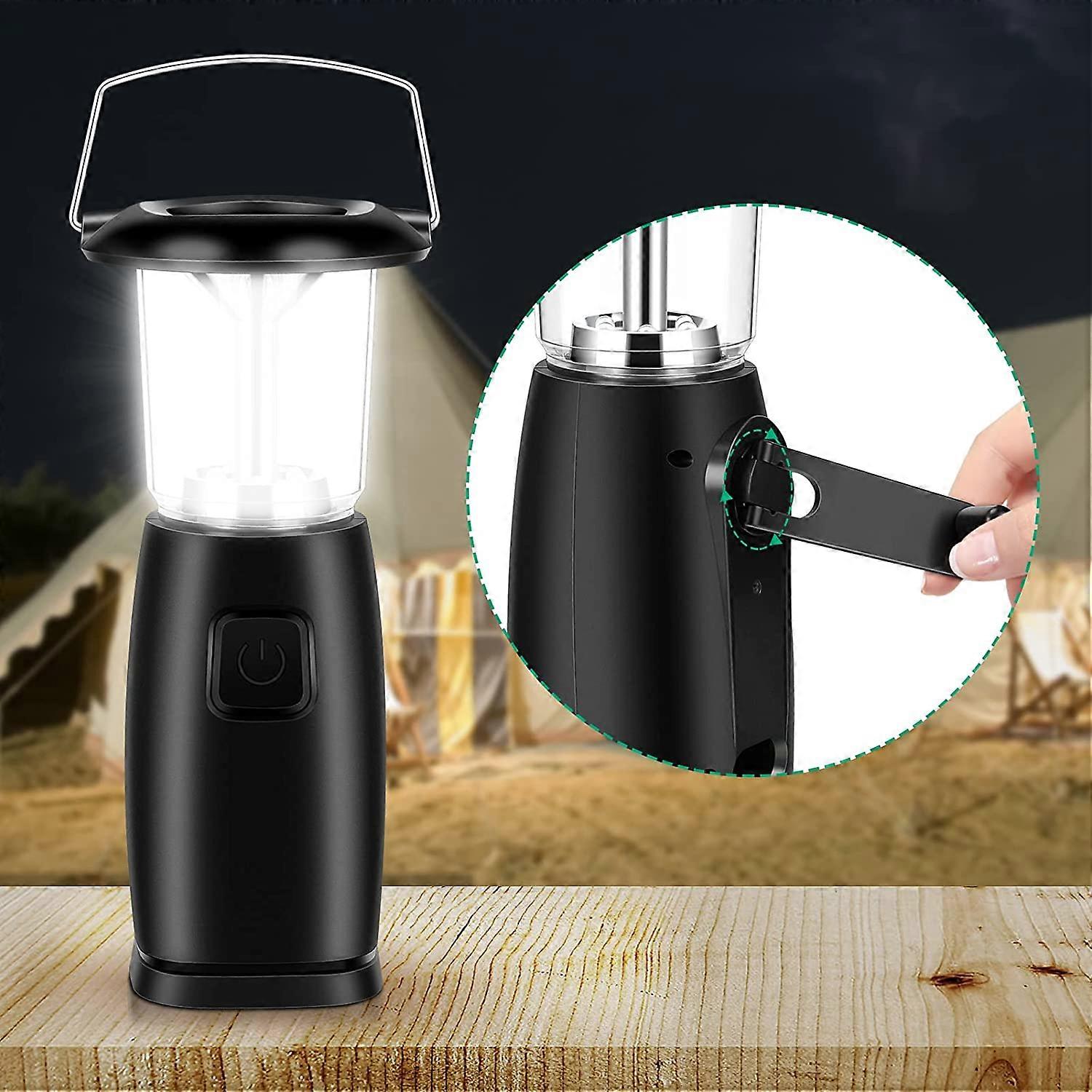 Rechargeable Camping Light Solar Camping Lantern, LED Flashlight with Three Charging Modes and 6 High Brightness LED Lamp