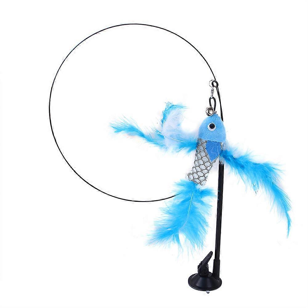 Interactive Bell & Feather Teaser Toy for Cats - Durable Suction Wand for Engaging Medium Breed Playtime
