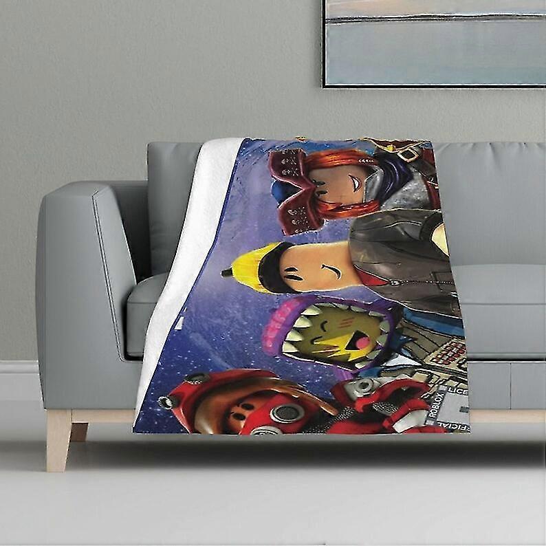 بطانية Roblox لينة دافئة من الفانيلا رمي اسم مخصص بطانية لزينة أريكة السرير هدية عيد ميلاد عيد الميلاد- NFYH551ids10875