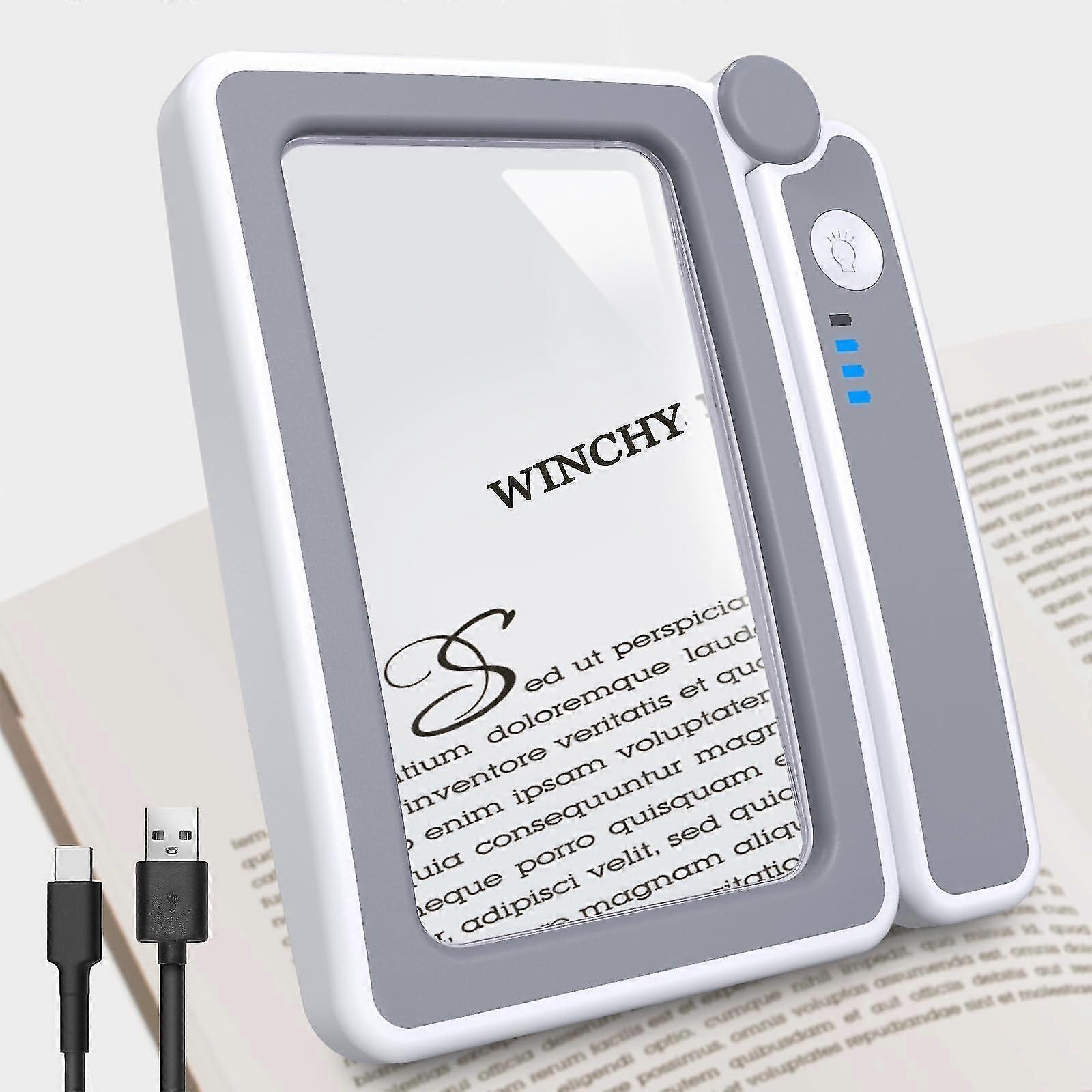 Magnifying Glass with Light Reading Gifts Rechargeable-LED page 4x magnifying glass,Provides evenly lit viewing area throughout the page, ideal for lo