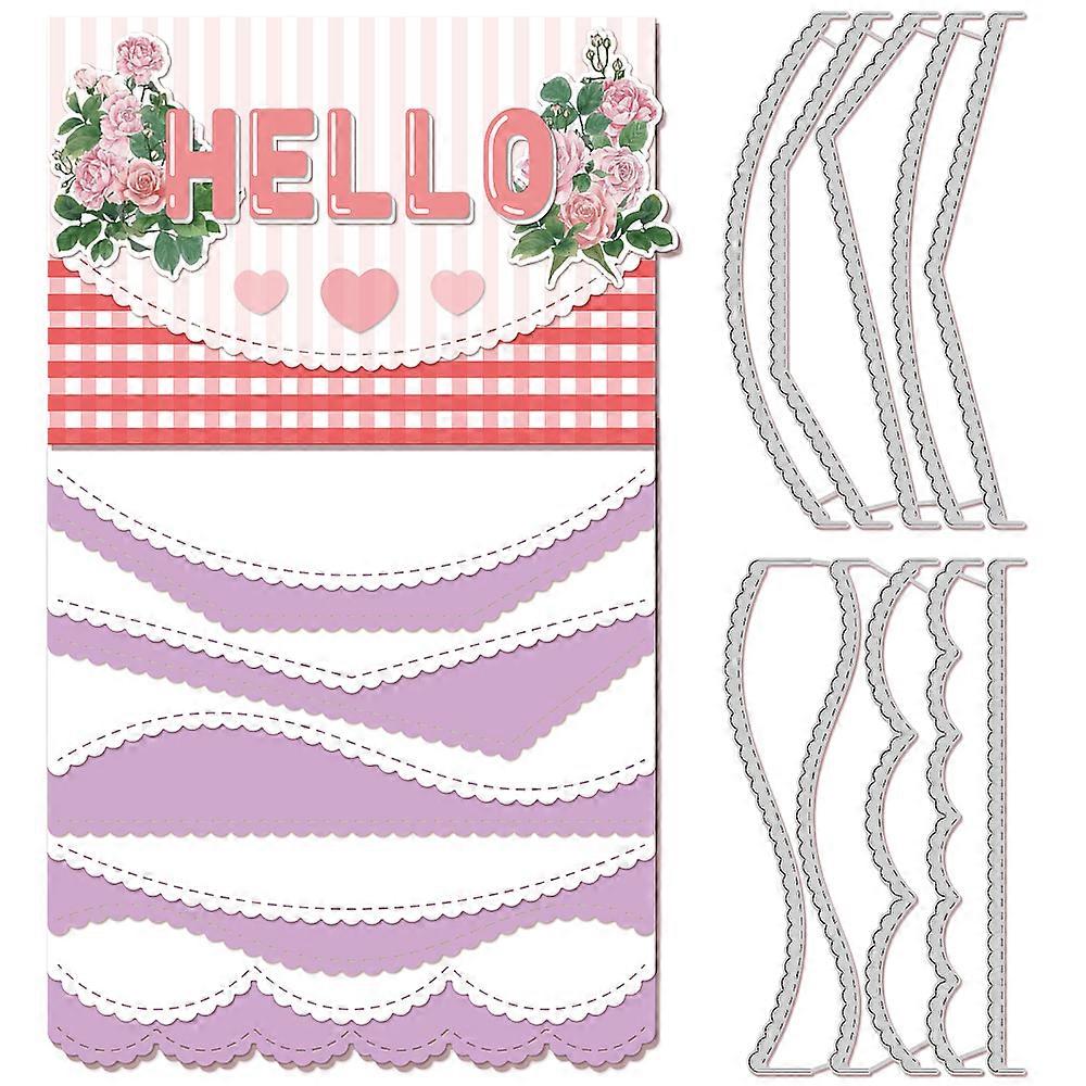 2Pcs 2 Styles Carbon Steel Cutting Dies Stencils for DIY Scrapbooking Photo Album Mixed Patterns