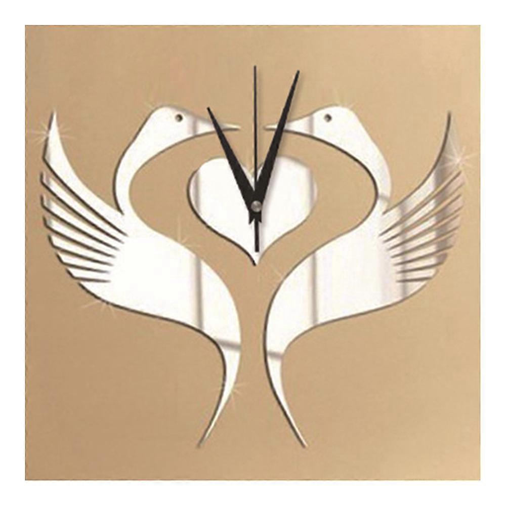 Mirror Wall Clock White Swan Häähuone