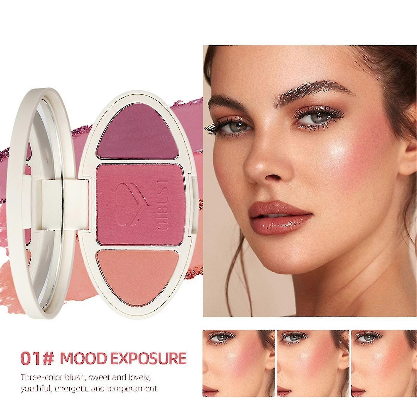 Qibest High-gloss Repairing Blush All-in-one Plate Matte Pearl Qf61-1# Blush Plate (foreign Version)