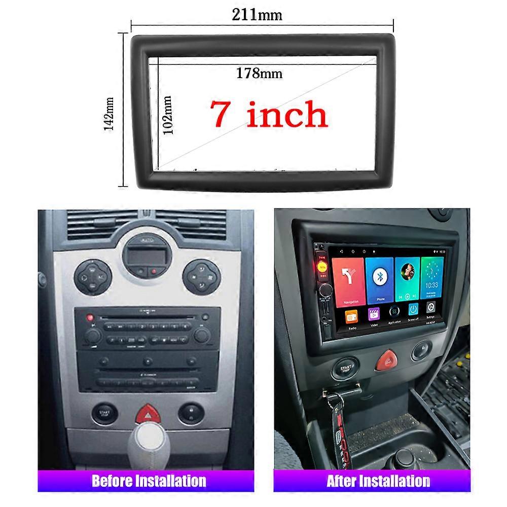 2 Din Car Audio Radio Fascia Fit For Renault Megane 2 II 2002 2003 2004 2005 - 2009 Stereo Frame Panel Plate Dash Installation