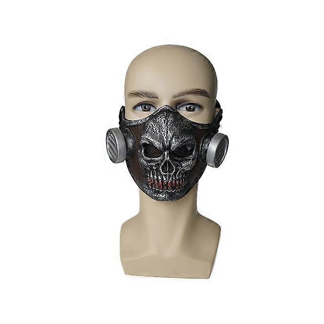 2023New Adult Half Face Latex Skull Masks Breathable Steampunk Gothic Gas Halloween Costume Prop