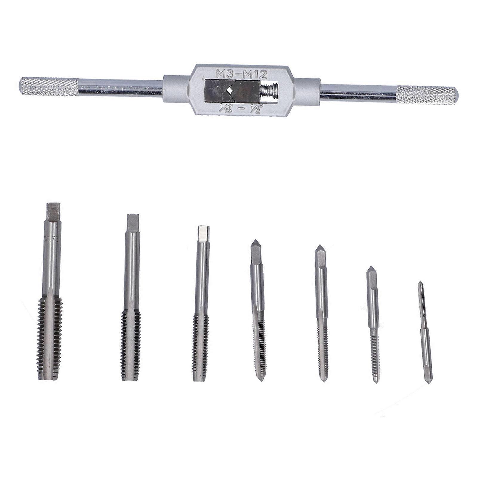 8Pcs Tap Die Set Alloy Steel AntiCorrosion Hardware Tools for Pipe Threaders Processing