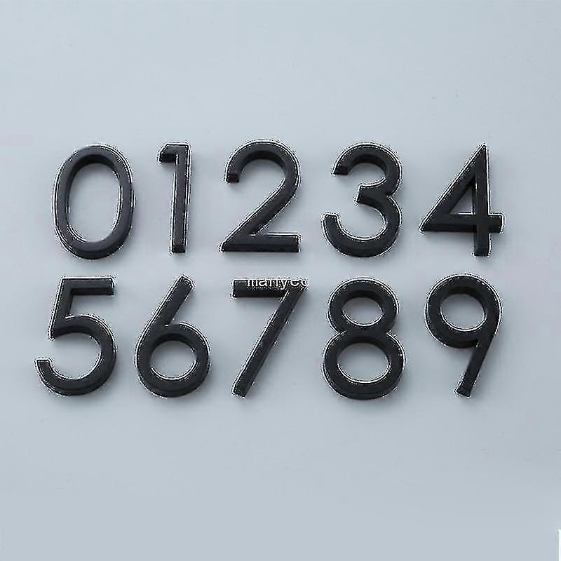 Black Number 3 Modern Self Adhesive Door Number Stickers