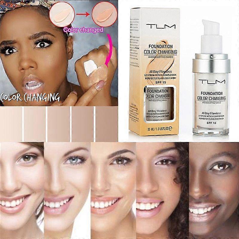 TLM Magique Fond de Teint Changeant de Couleur Liquide Doux Mat Hydratant Longue Durée Maquillage Maquiagem