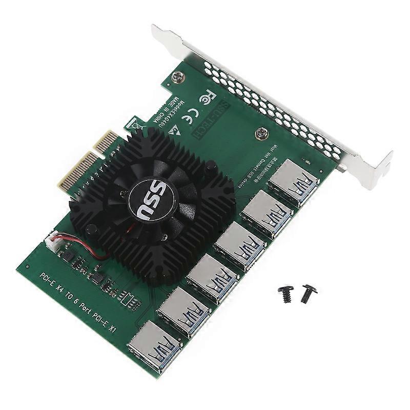 PCI-E to PCI-E Adapter 1 to 6 PCI-Express Slot 4x to 16x USB 3.0 Special Mining Riser Card Pcie Converter for BTC Mining 20Gbps