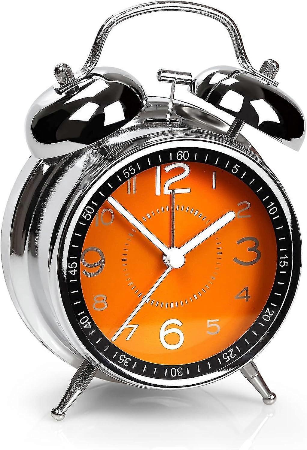 Super Loud Alarm Clock For Heavy Sleepers Adults,twin Bell Retro 4 Inch Silent Non-ticking Quartz With Backlight, Luminous Dial, Alarm Clocks For Bedr