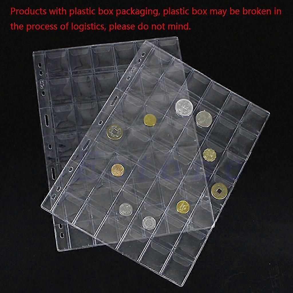 42 Pockets Classic Plastic Coin Holders Sheets For Storage Collection Album For-MXBC