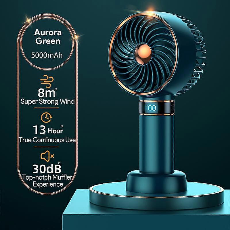 Handheld Electric Fan Digital Display New Usb Desktop Mini Portable Student Tiktok Small Fan Strong Wind and Long Endurance