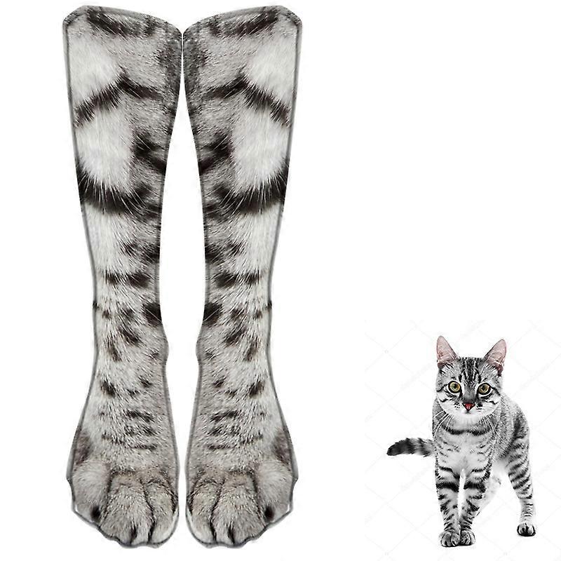 Adult Kids 3d Animal Paw Cat Tiger Feet Print Foot Crew Socks Elastic Hosiery