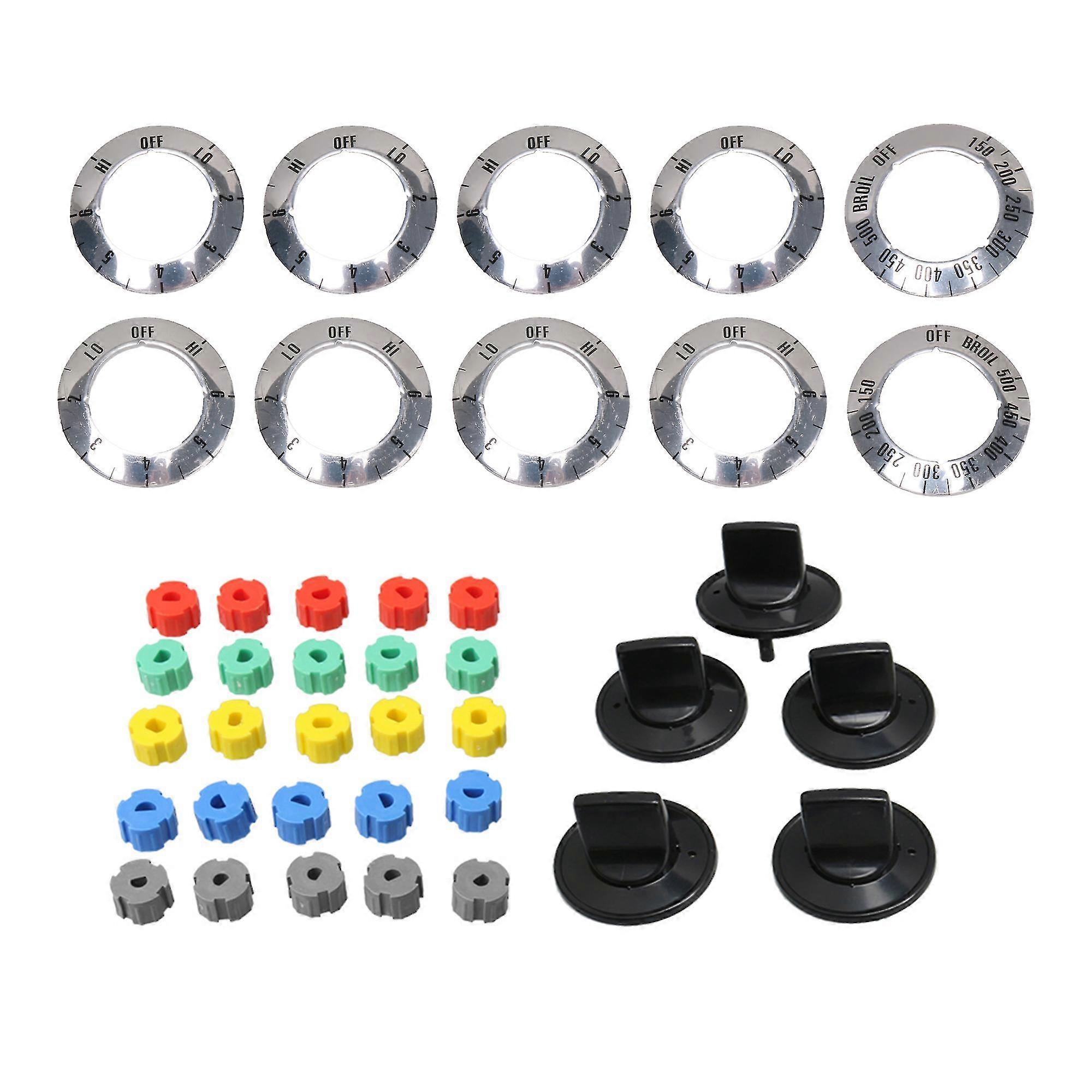 5xsvart Elektrisk Ratt Intervall Ratt Byte Av Ugnsknopp Handtag Kit För Ugn