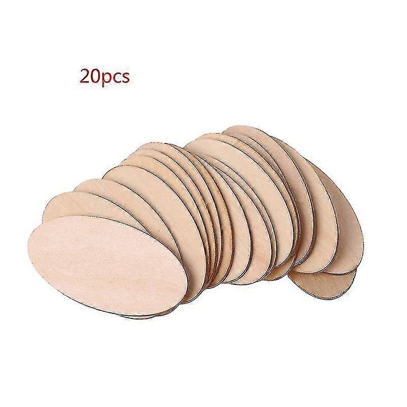 10/20/30pcs Oval Wooden Slices Chips Unfinished Cutout Name Tags Diy Scrapbooking Arts Crafts Projects Decoration