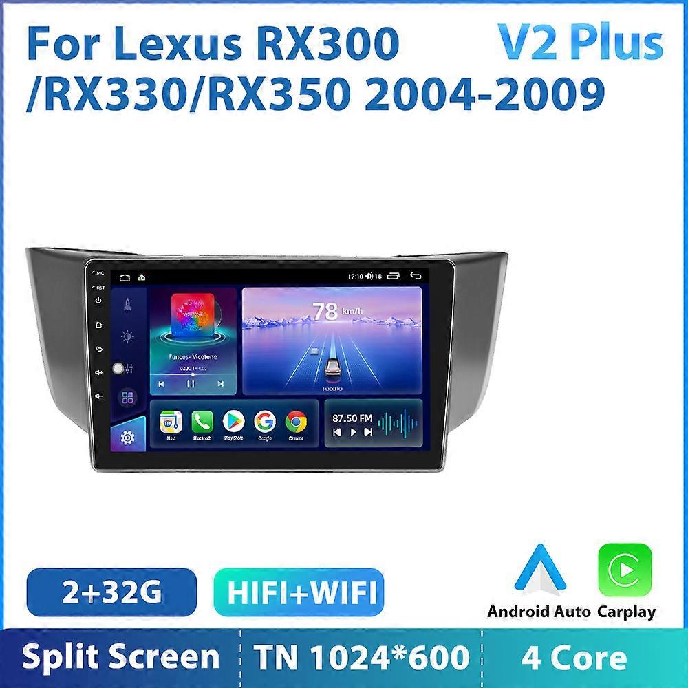 Redkid Moteur Multimédia Radio Carplay Android Mobil untuk Lexus RX300/RX330/RX350 2004-2009 2 Din A
