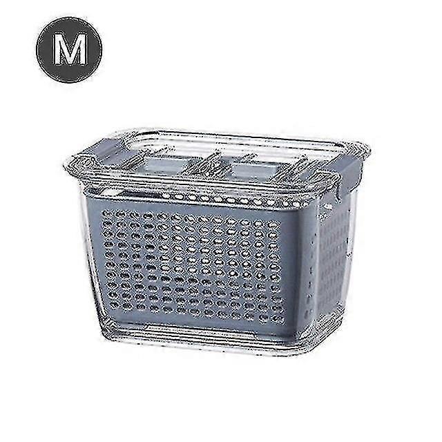 Frisch Aufbewahrungsbox Kühlschrank Obst Gemüse Abfluss Crisper Küche Lebensmittelbehälter (blau)
