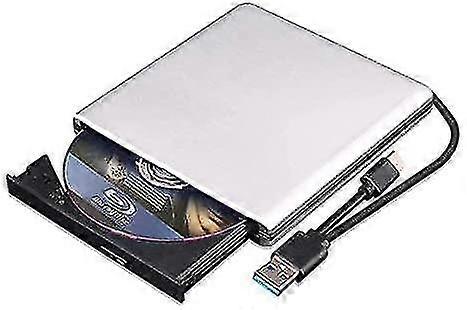 External Blu Ray Dvd Drive 3d, Usb 3.0 And Type-c Bluray Cd Dvd Reader (silver-grey) High Quality