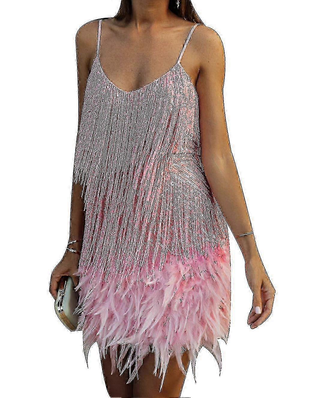 Femme Fringe Sequine Feather Bodyco Robe