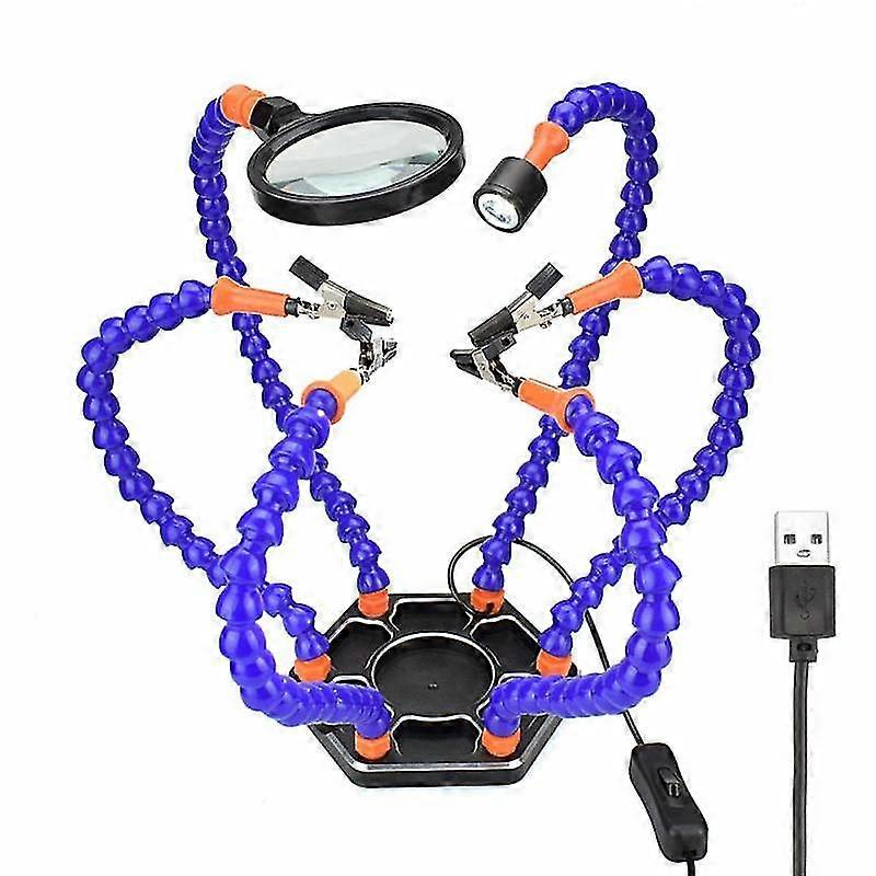 Six-Jaw Aluminum Alloy Welding Station Electronic Product Welding &amp;amp; Maintenance Workbench, SS6LM-BE99 Plug-in (Blue)