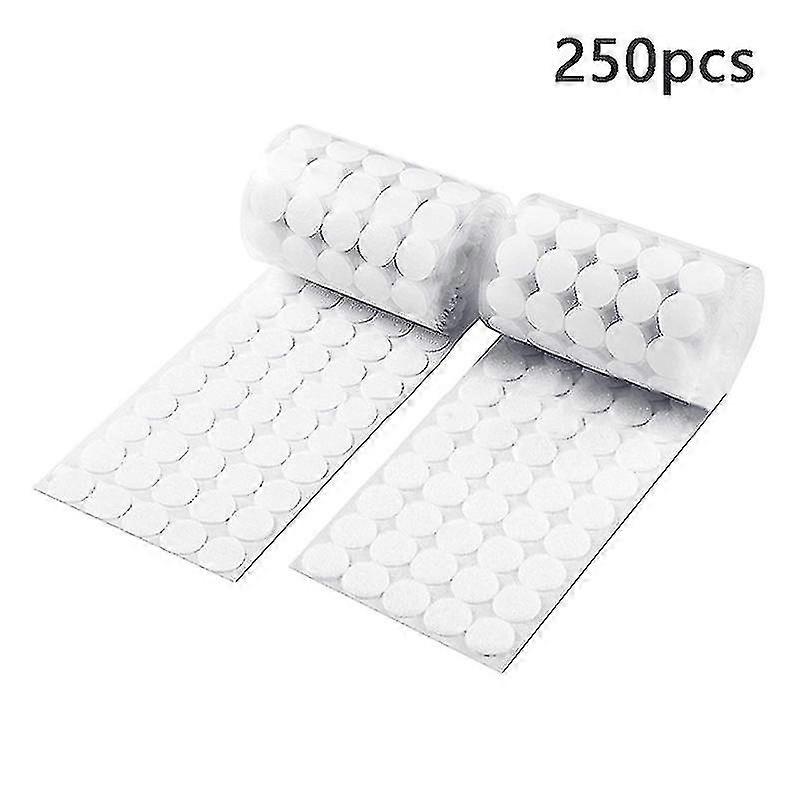 250pairs Dots Self Adhesive Fastener Tape 10mm Round Coins Hook Loop Magic Stick