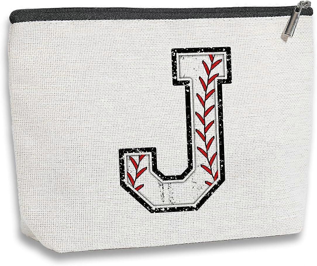 野球イニシャルパーソナライズギフトメイクアップバッグモノグラム化粧品バッグ女性のための野球ギフトママ、女の子、友達コーチ、野球チームギフト旅行T