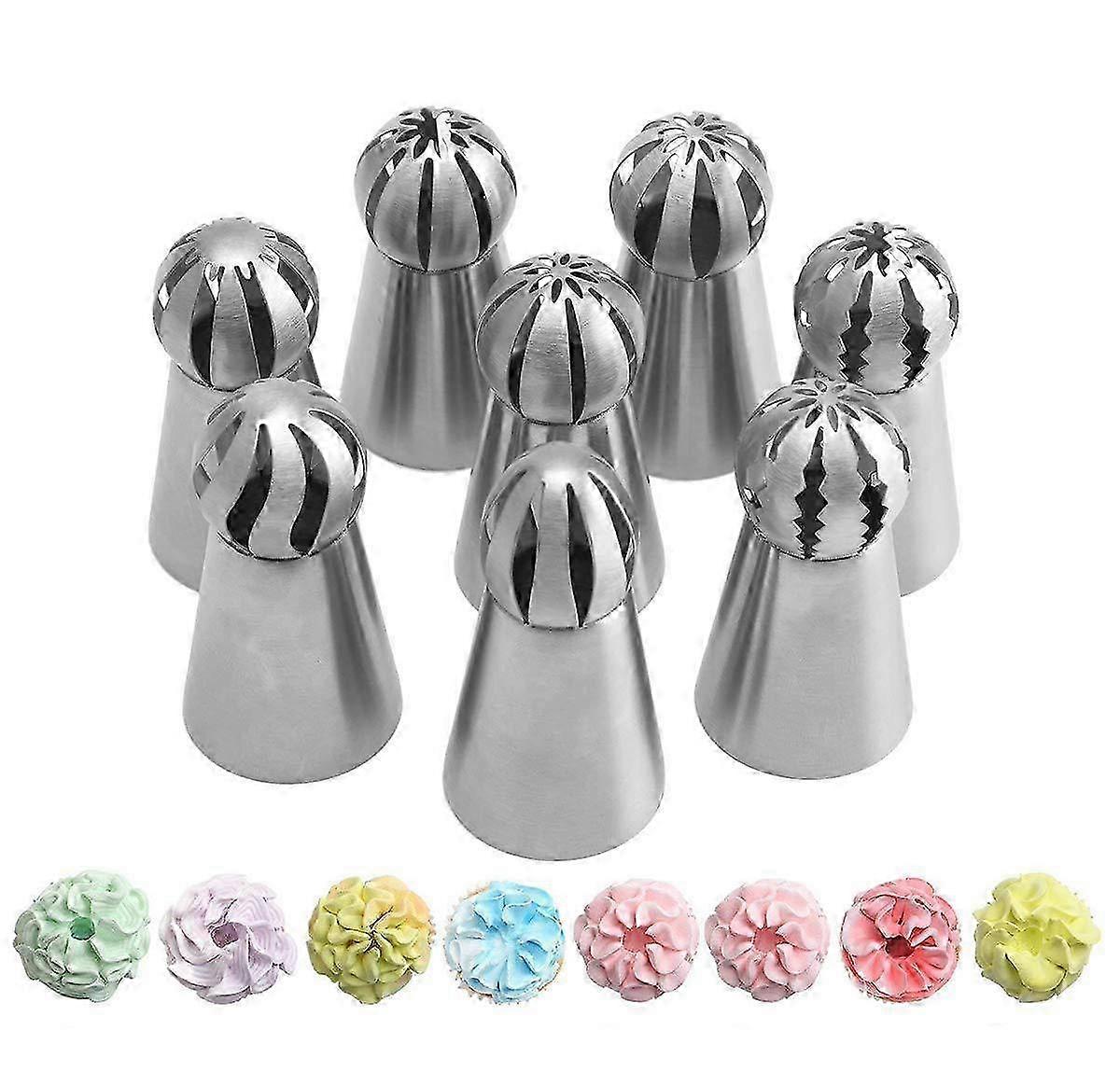 8 Pcs Torch Ball Nozzles Tool Set Cake Flower Decorators for Baking