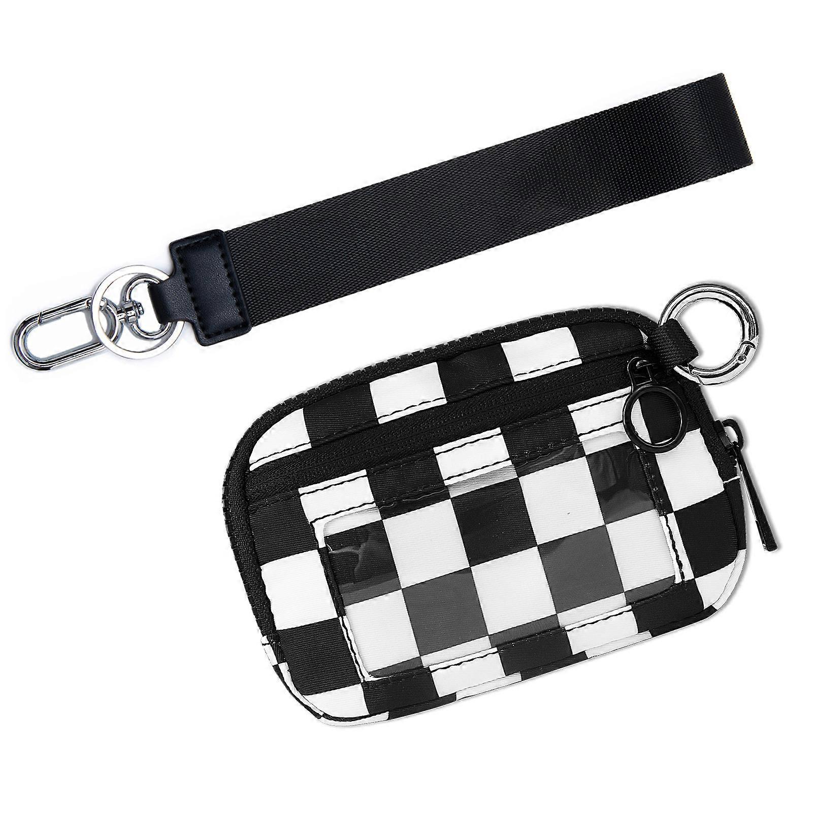 Outdoor Wrist Wallet with Strap Waterproof Wristband Pouch with Transparent Window 3 Zippered Pockets Coin Holder Travel Sport Fanny Pack Unisex Joggi