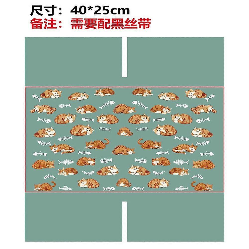 Polyester Book Covers Elastic Notebook Wraps Rectangle Cat Shape 400x250mm