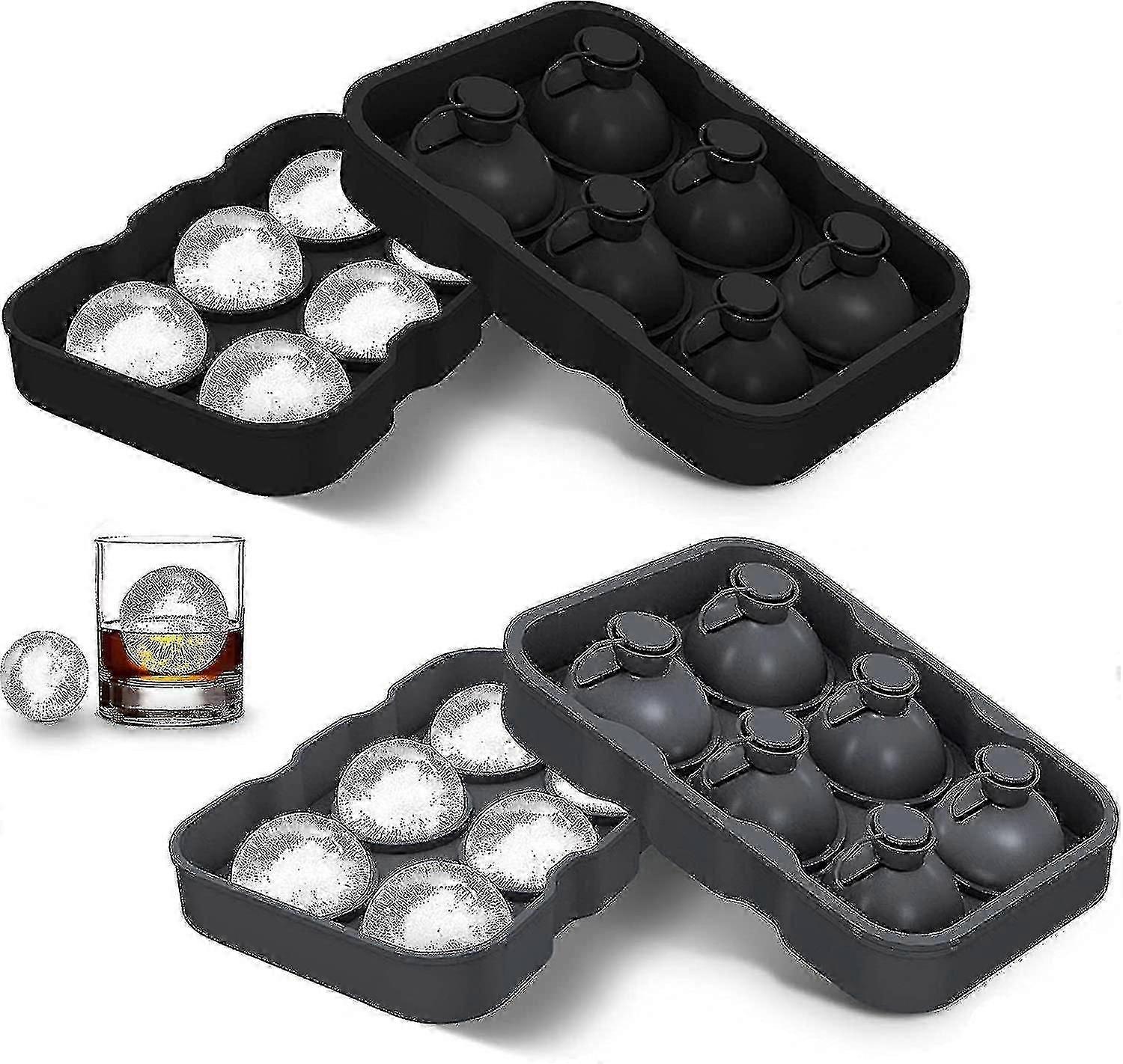 2pcs Round Ice Cube Tray With Lid Bpa Free Silicone Ice Cube Tray 45cm Ice Balls Gift