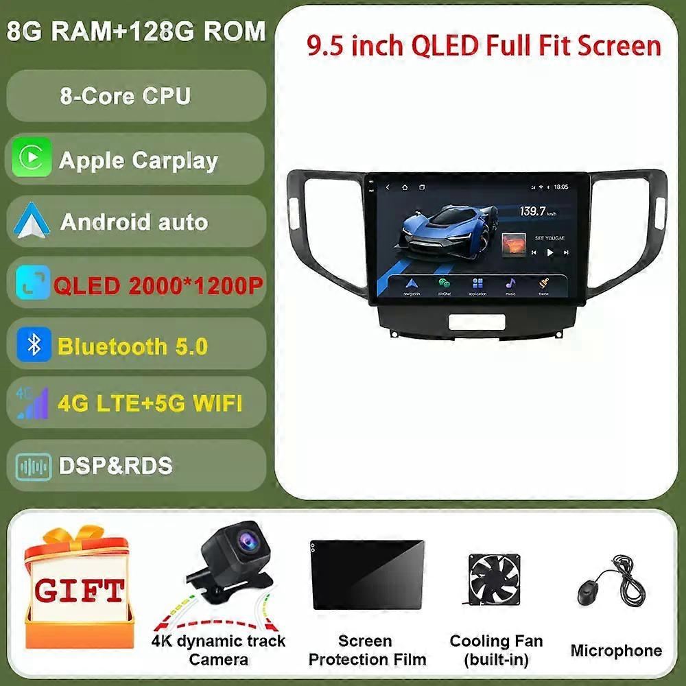 Carplay For Honda Accord 8 Spirior 2009 - 2012 2013 Stereo Car Radio Android Auto Navigation Gps Multimedia Video Player Bt5.0