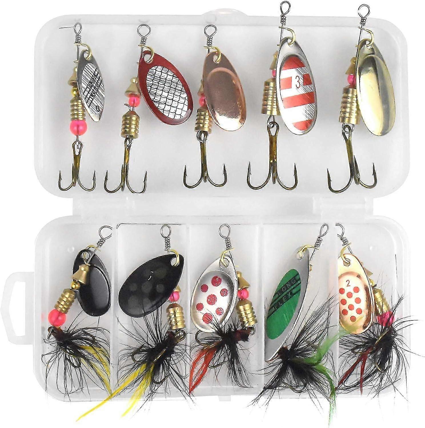 10pcs Angelköder Pailletten Köder Rotierende Pailletten Handkurbel Pailletten Spinner