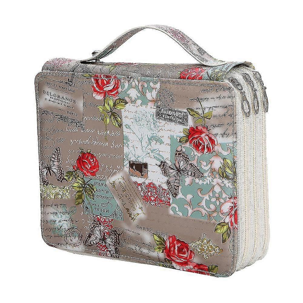 Portable Colored Slots Pencil Case Organizer With Printing Pattern Colored Pencils,8624