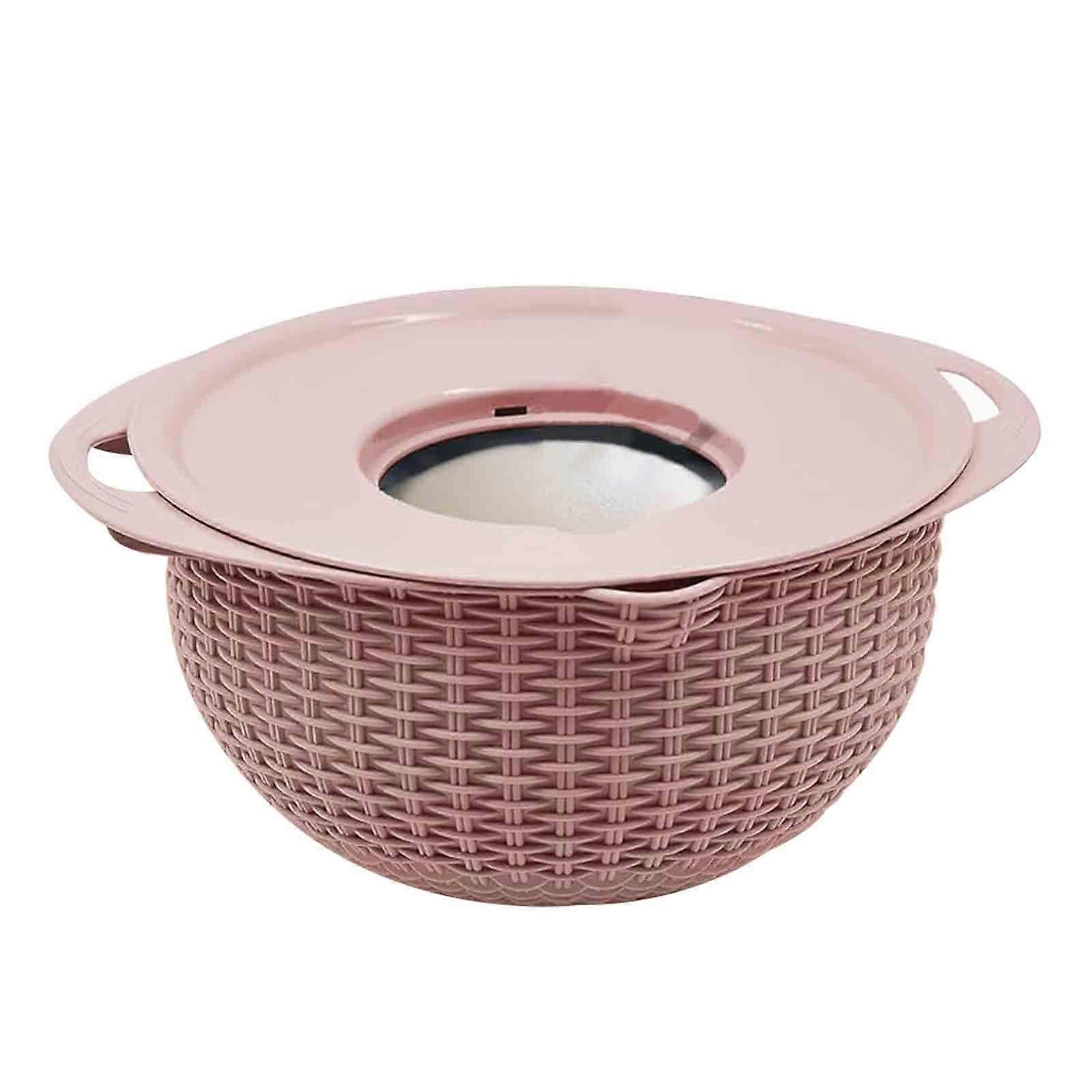 Rotatable Double-Layer Vegetable Washing Basket - Nordic Pink