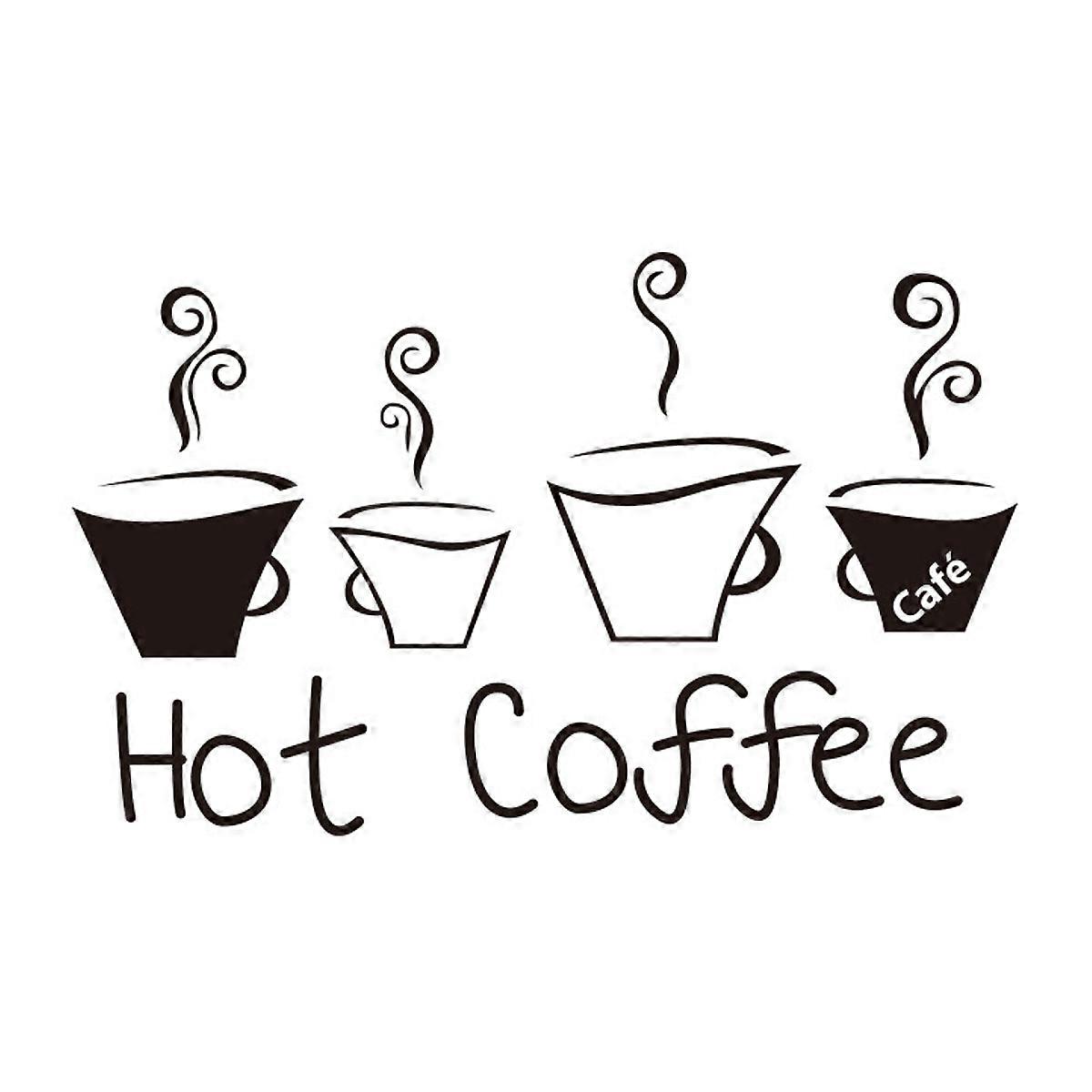 Hot Coffee Wall Sticker for Kitchen, Cafe, and Office Decor